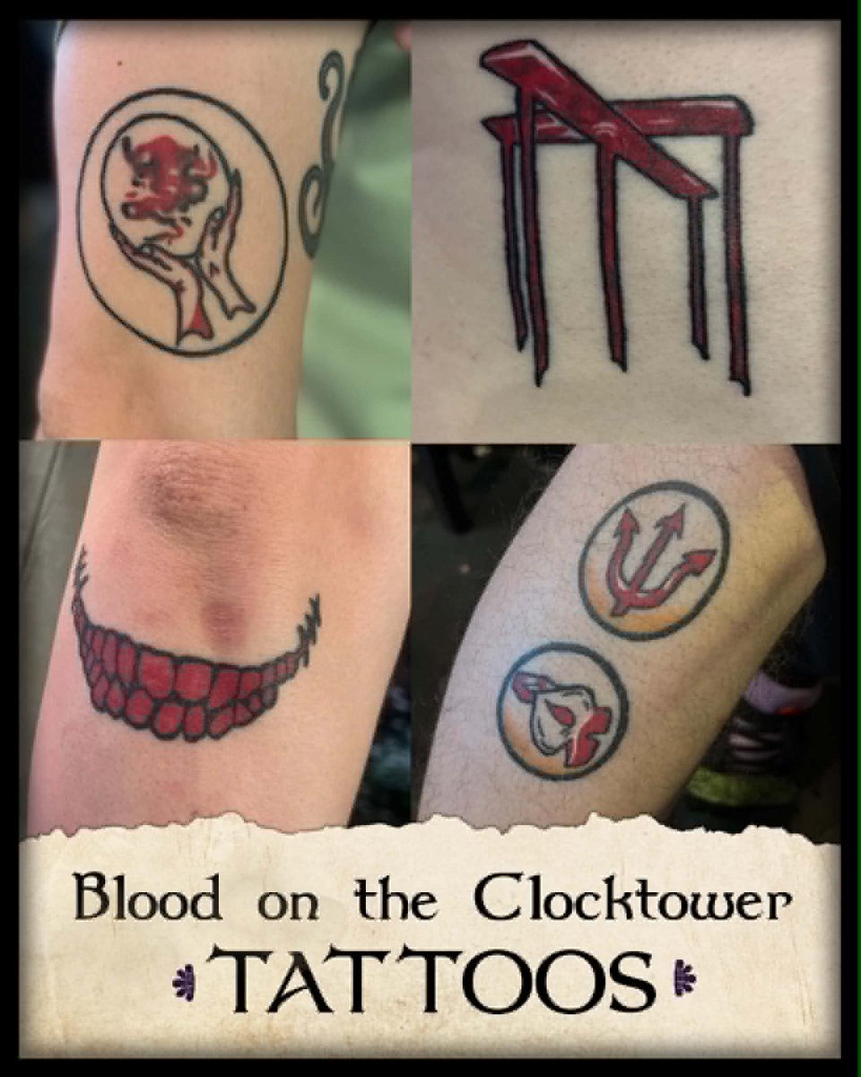 Steve_Medway's tweet photo. #botctattoos
It’s wild to think people have tattoos of images from my game!
Do you have any #botc tattoos?
Keen to know how many more are out there - how many we can collect?? I’ll share them all here.
And no, those tats aren’t mine. I do have two, but they’re don’t have anything to do with #clocktower
#bloodontheclocktower #murdermystery done differently #gametattoos 📷📷📷