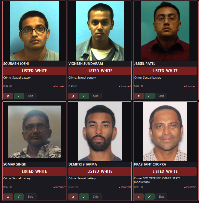 DoDeportations's tweet photo. These are all "White" sexual offenders that were tagged by our facial recognition algorithm. https://t.co/4JRXuuvvrX