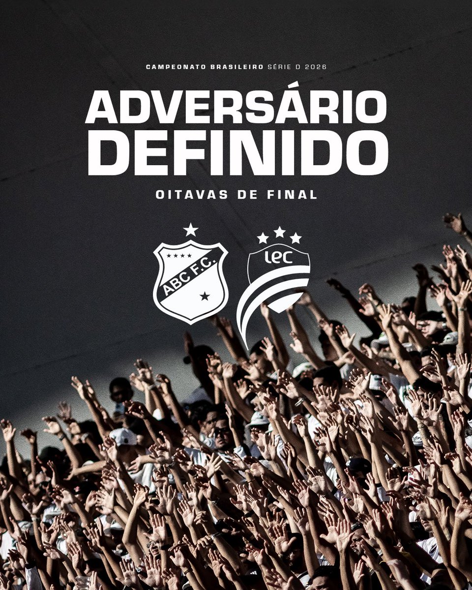 ABCFC's tweet photo. ADVERSÁRIO DEFINIDO! 🔥

A Luverdense/MT será a nosso adversário nas oitavas de final da Série D.

É hora de unir forças e empurrar o Mais Querido rumo ao nosso objetivo. SEGUIMOS JUNTOS PELO ACESSO! ⚫️⚪️

#ABCFC https://t.co/qADnEPArpi