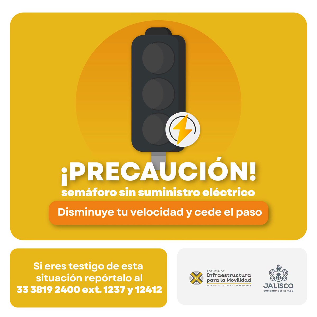 AgenciaAMIM's tweet photo. ⚠️🚦¡Atención, automovilistas! Los semáforos de Av. Camino a Bosque San Isidro, en los cruces con La Grana e Industria del Agave, están fuera de servicio por una falla en el suministro eléctrico. ⚡ Conduce con precaución y respeta la preferencia de paso. #SemáforosAMG #AMIM https://t.co/3qtcK8LWvP