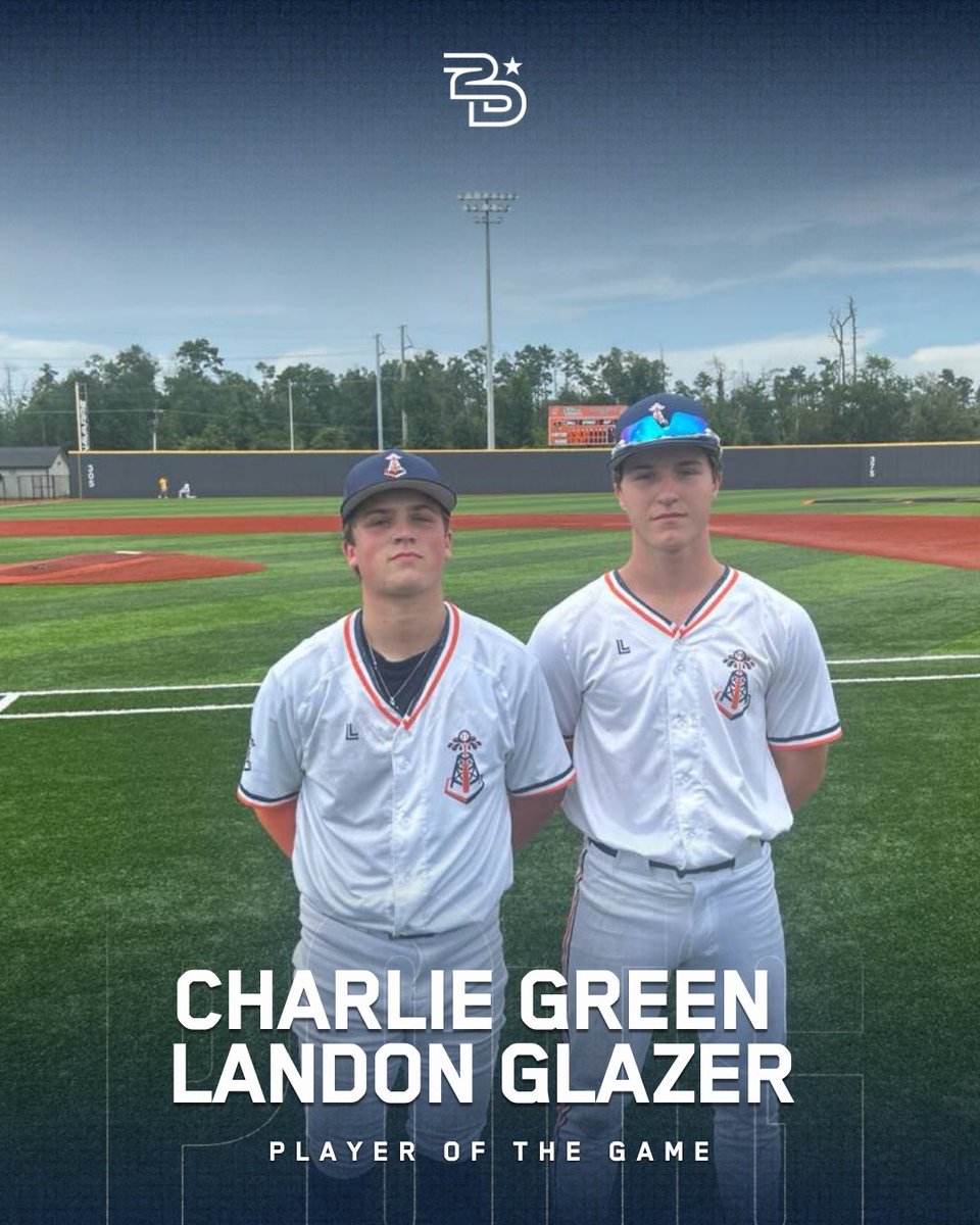 2DsportsbsbLA's tweet photo. ⭐️Player of the Game⭐️

Charlie Green &amp; Landon Glaze 

Wildcatters https://t.co/6mbmRuoCjb