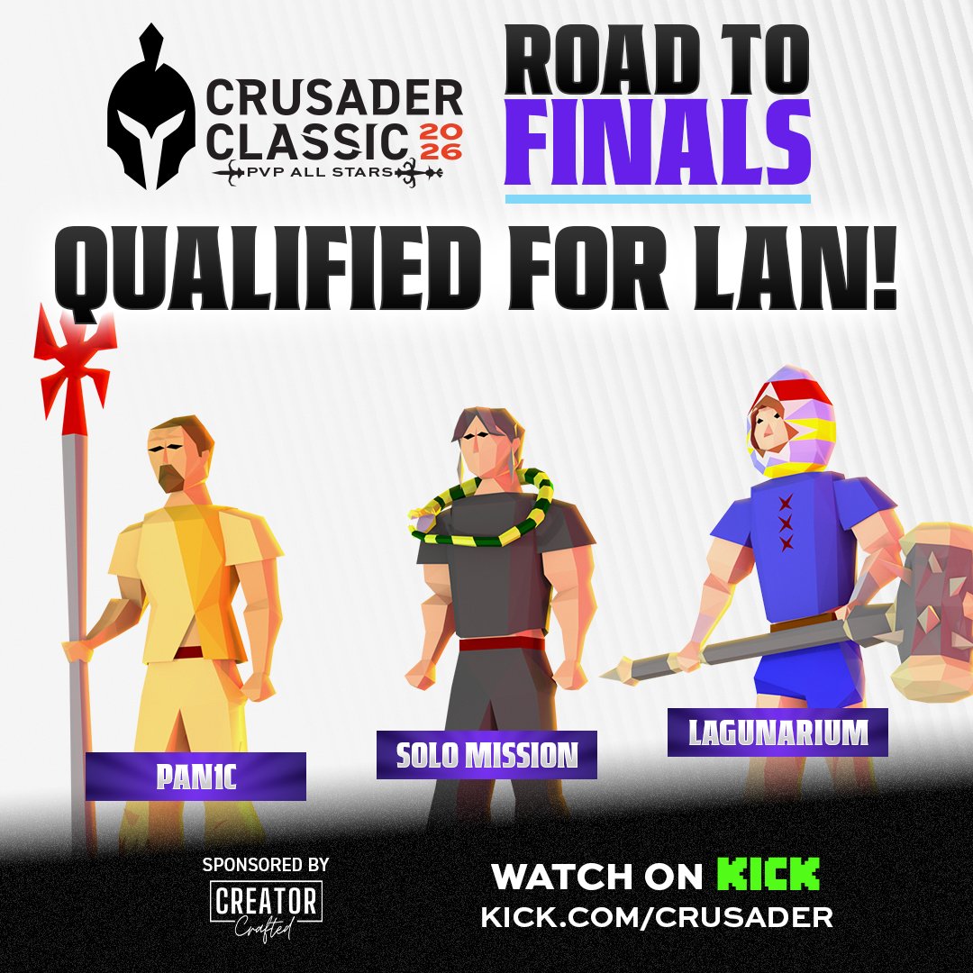 CrusaderTalent's tweet photo. The Snake and The Aussies dominate! 🐍🇦🇺

@Pan1c_Pk @SoloMission_OSR @LagunariumRS 

These players will join Peta, Odablock and Rhys at the LAN Finale!

The action isn't over: We return next weekend to decide our remaining 6 spots!

Tune back in Saturday, July 18 at 6pm UTC / 7pm BST / 2pm ET / 11am PT