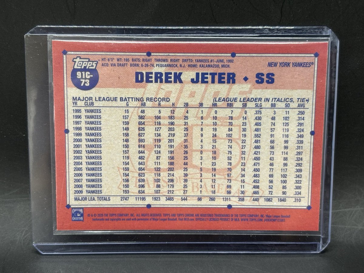 LUCKISASKILL's tweet photo. Check out 2026 Topps Series 1 - 1991 Topps Chrome Silver Pack Mojo Derek Jeter #91C-73 https://t.co/EmuImdBL0f #eBay via @eBay https://t.co/RxTdrSudvL