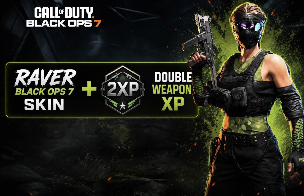CODBO7Shop's tweet photo. One of the most underrated Black Ops 7 skins 👀 

The Black Ops 7 Raver Skin!

Get it here: https://t.co/GxGz3P1FPb https://t.co/rWX9irVLcX
