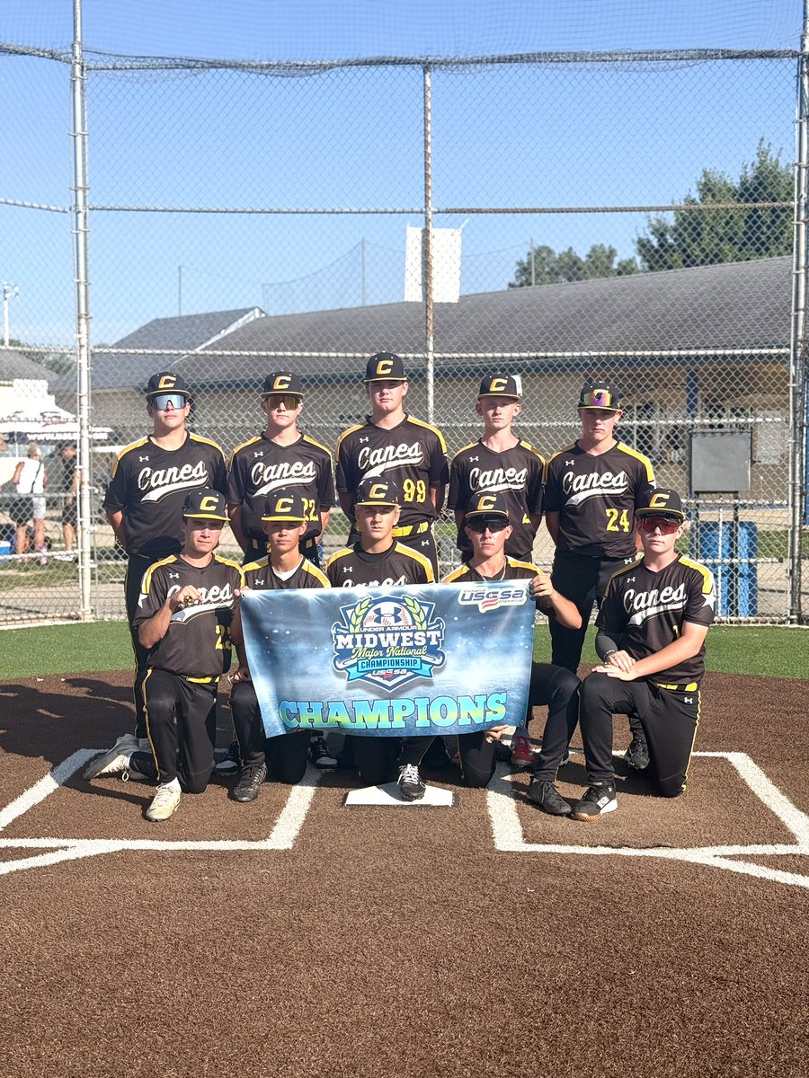 CanesMidwest's tweet photo. 13u American goes 8-0 on the weekend and are Under Armour National Champions (OPEN) 🏆 They finish the 2026 season with a 56-7 overall record &amp; without losing a single pool play game all year 🤯 https://t.co/muNuTWLYga