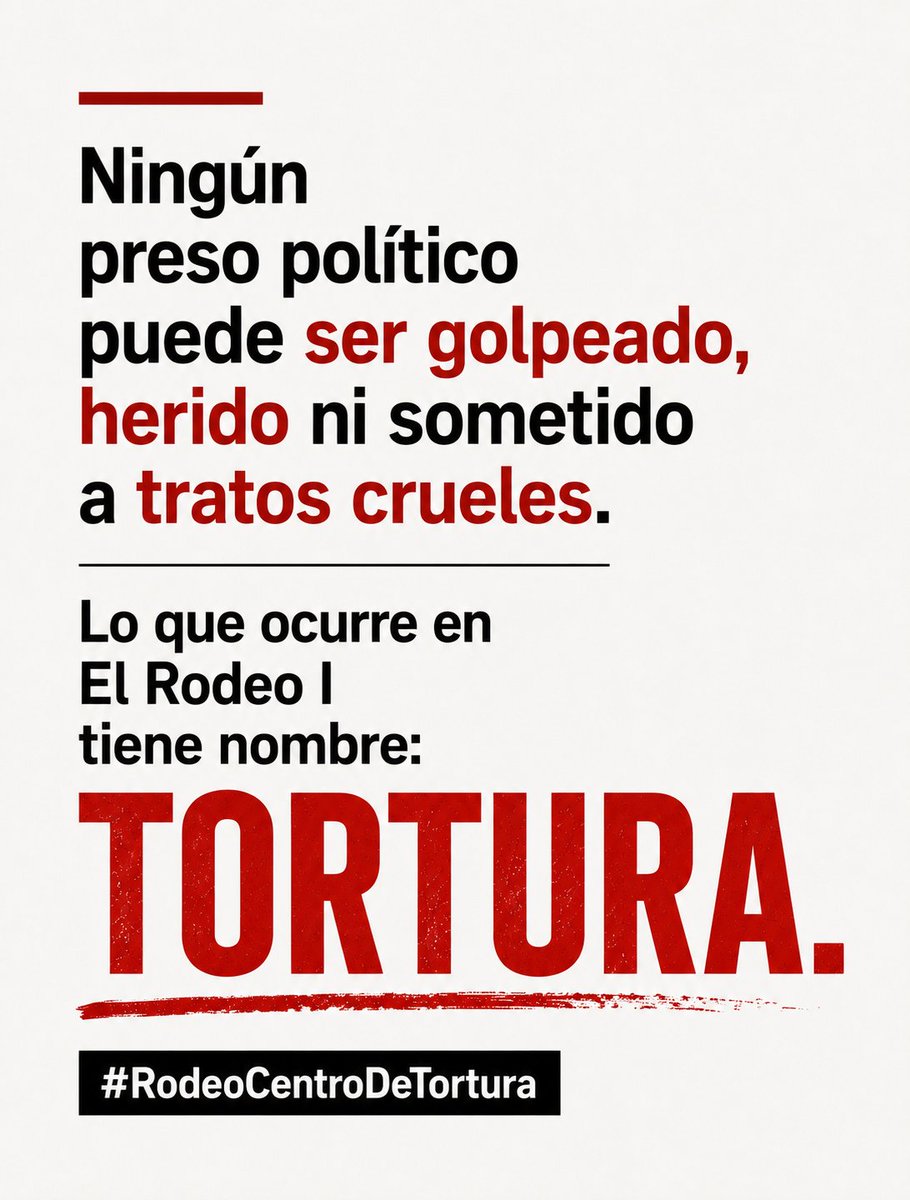 clippve's tweet photo. Los presos políticos en El Rodeo I no deben ser castigados por exigir seguridad, atención médica y respeto a sus derechos.

Protestar frente a condiciones inhumanas no justifica golpes, gases, perdigones ni aislamiento.

#RodeoCentroDeTortura https://t.co/7ybN8PNykW