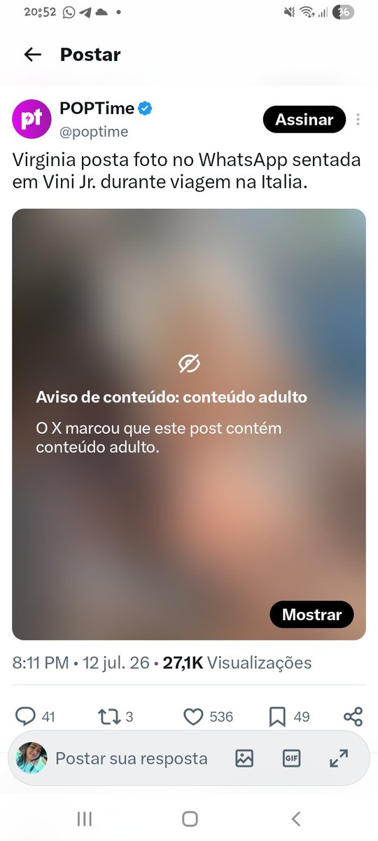 rayanewm's tweet photo. @poptime até o X classificando a foto dessa forma, e ela sem o menor pudor em se mostrar assim na frente dos filhos... https://t.co/B8bx9xIvaK