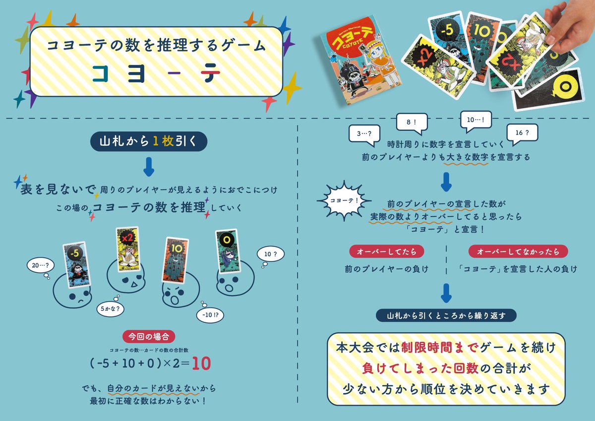 WiTHwithSUAC's tweet photo. 『ランダム ミックス ボドゲ大会』
の種目となるボードゲームを2つ紹介✨
※大会用にルールを改変しています

大会はついに本日7.13.開催❗️
18:00より学生ラウンジでエントリー受付です♪ボドゲを楽しみたい方、お気軽にお越しください🌟

上位4名には人気のボドゲが贈呈されるのでお楽しみに〜🏆 https://t.co/vTNfSNQRa2
