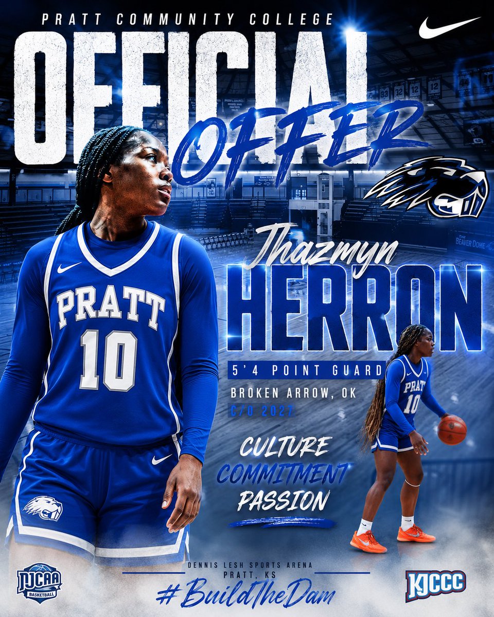 JhazmynHerron's tweet photo. After a great conversation with @CoachCJ1975, I am blessed and honored to receive an official offer from @PrattCCwomensBB to continue my academic and athletic career. Thank you to Coach CJ and the entire coaching staff for believing in me! #AGTG
@UnionGirlsBball @coachberry23 @MidwestHustleE @CoachJThompson0