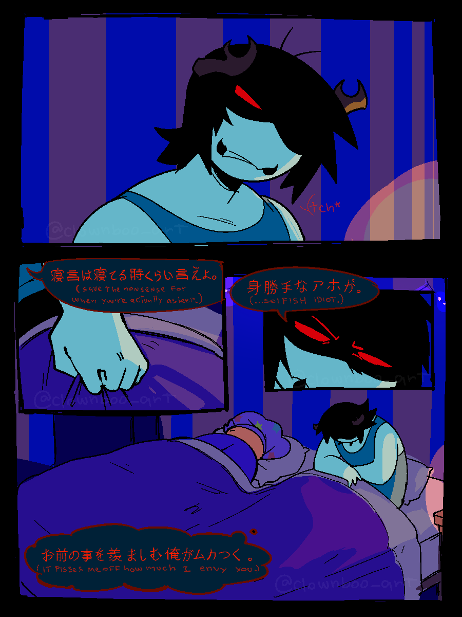 clownboo_Art's tweet photo. sleep deprived individual says something stupid their friend(nemy) get's upset. https://t.co/59kkyIMhVi