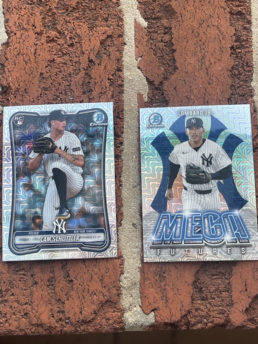 NamethatYank's tweet photo. 🚨GIVEAWAY🚨
For Phil’s birthday, I’ll be giving away these two cards! Cam Schlittler RC and a Bowman MEGA futures Bowman chrome. 
Rules: follow me and @PhilFromShirley, like and repost!
Comment happy birthday! 
Winner will be announced on 7/16! https://t.co/nd2SRJ8QX7