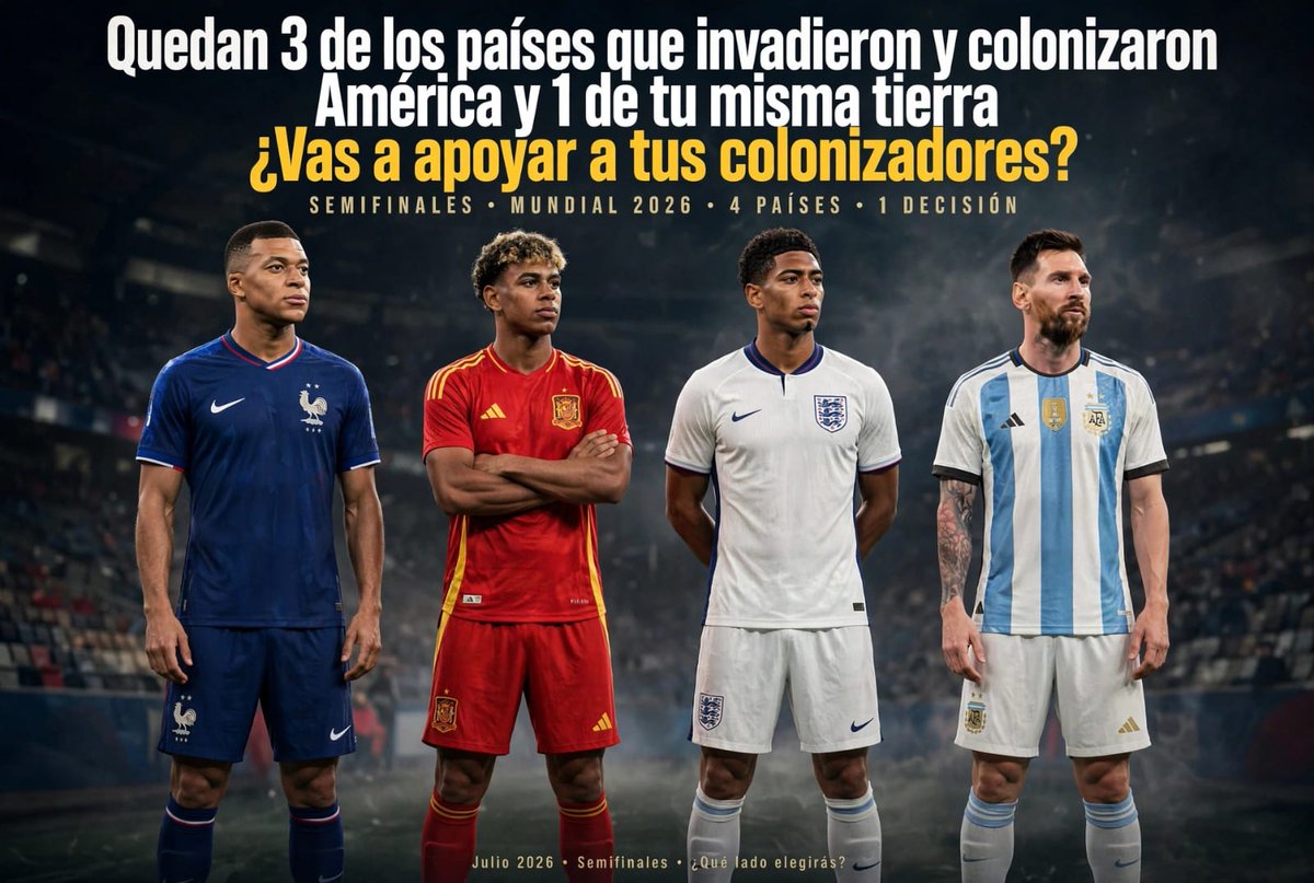 CAFT_fefe's tweet photo. ¿enserio van a apoyar a Inglaterra, Francia y España? 

#mundialdefútbol2026 #latam #America2026 https://t.co/wP1ss5pqVf