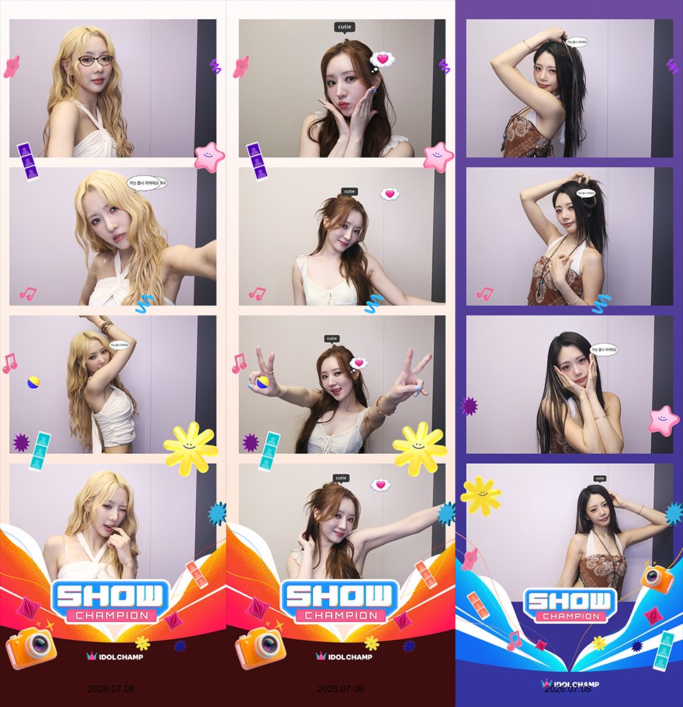 idolchamp1's tweet photo. [#쇼챔네컷]

쇼챔피언×아이돌챔프 포토부스
UAU 등장 ( ˃᷄˶˶̫˶˂᷅ ) 💗

📸 #유현 #YOOHYEON
📸 #수아 #SUA
📸 #지유 #JIU

유아유의 Hot한 비주얼
지금 공개합니다 ♫•*¨*•.¸¸♪ https://t.co/InXhZqBdd8