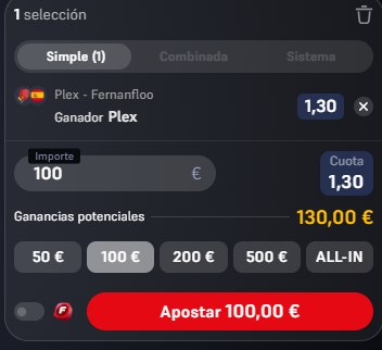 Samorsurebets's tweet photo. Alerta surebet 🚨
ROI: 3%

📆 Evento el (25/07/2026 · 19:00)

🏠 Casa 1 (Winamax)
✅ Plex 

🏠 Casa 2 (Bet365)
✅ Fernanfloo https://t.co/BhJ2hVcTbQ