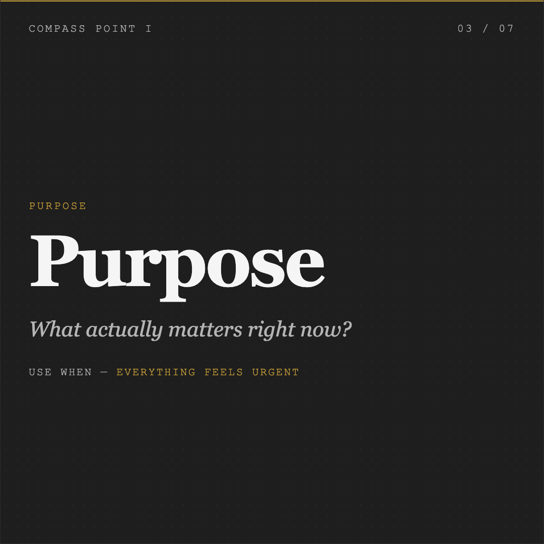 mystrsmith's tweet photo. Under pressure, most leaders react. The best ones reach for a compass.

4 points that steady you:
I. PURPOSE
II. PRESENCE
III. PERSPECTIVE
IV. POWER

Pressure reveals what you haven't trained.

@mystrsmith https://t.co/ow2gpGVHFh
