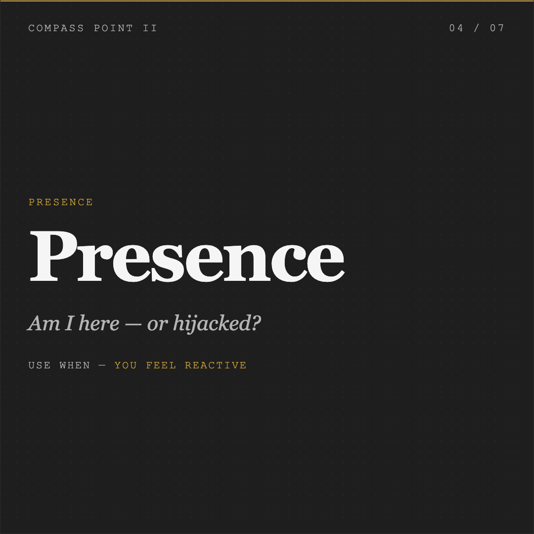 mystrsmith's tweet photo. Under pressure, most leaders react. The best ones reach for a compass.

4 points that steady you:
I. PURPOSE
II. PRESENCE
III. PERSPECTIVE
IV. POWER

Pressure reveals what you haven't trained.

@mystrsmith https://t.co/ow2gpGVHFh