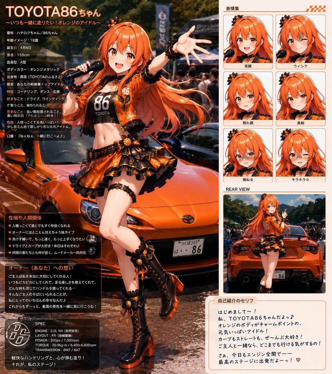 ウチの86ちゃん(´^p^`) #擬人化 #AI
