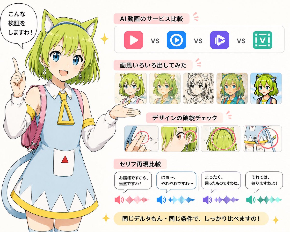 デルタもんで、みんな色々検証してみてほしい！ たとえば、 ・AI動画