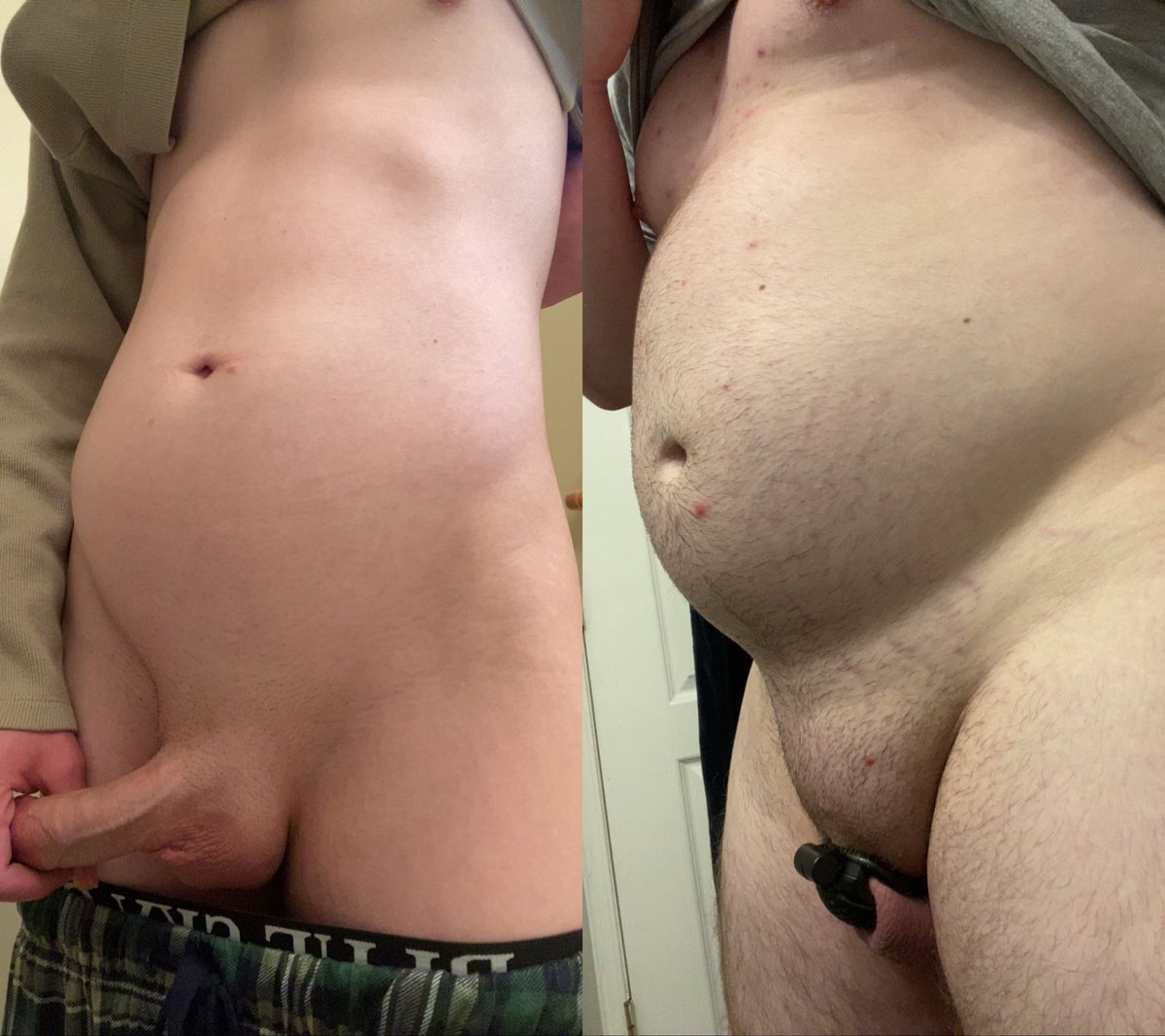 BigBellyBoy06's tweet photo. Forcing myself to become a true pig. Body and mind. Only focused on swelling bigger by the day. 🐷 Boosts, cream, all flooding inside this gut always.  #pig #gut #belly #bulking #Gainers https://t.co/DQ9dfjIKJa