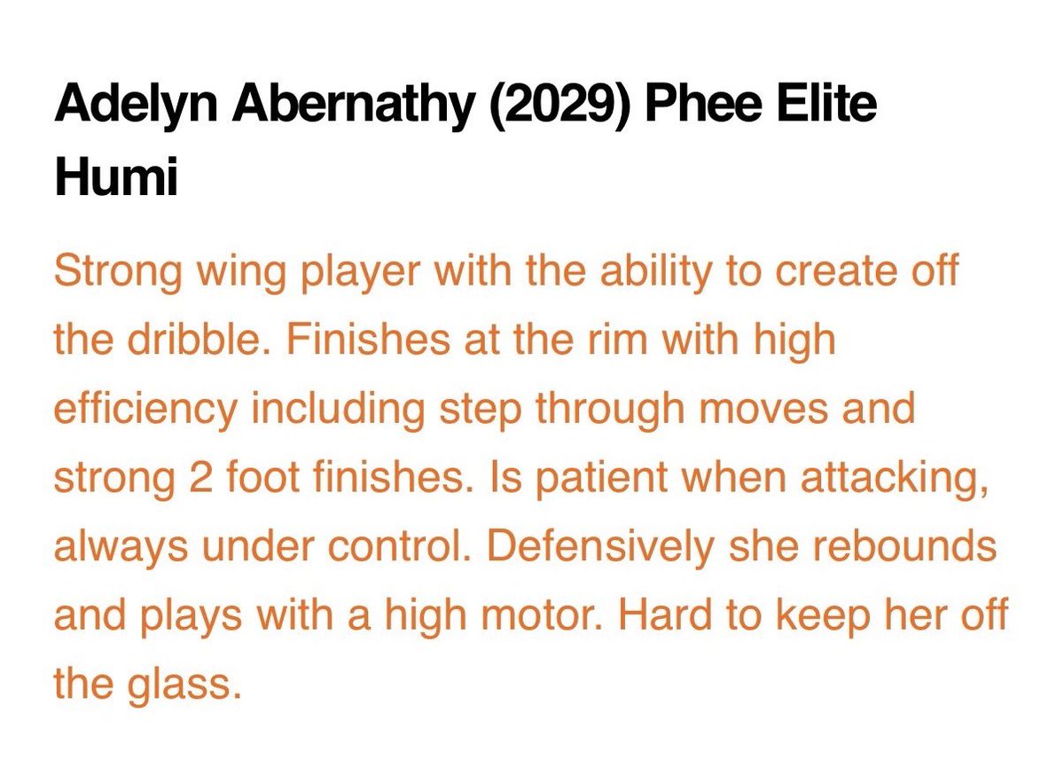 AdelynAbernathy's tweet photo. Thank you so much for the write up!! Having a great week so far 6-0!! Thanks NE2K Hoops!
@NE2K_Rich @NE2KHoops @PheeElite @Coach_Brent24 https://t.co/cMYbjxInGv