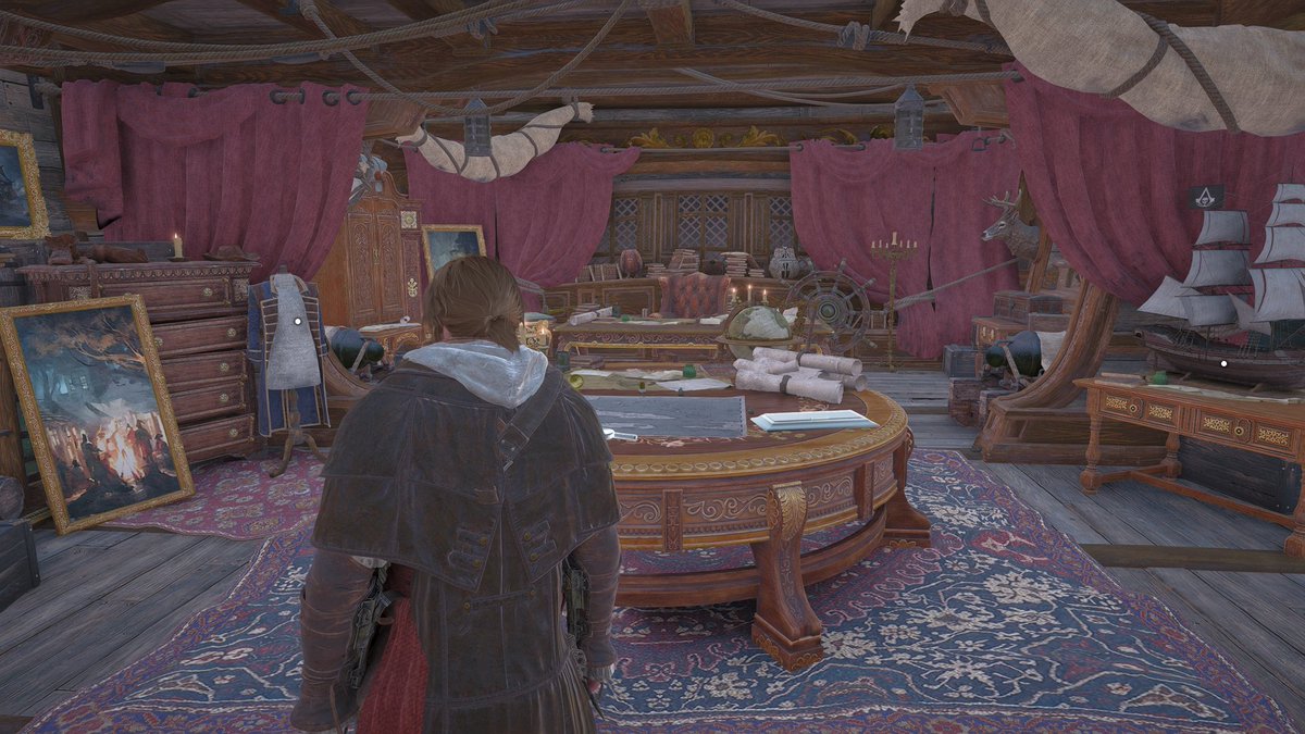 e86cf71f90494eb's tweet photo. Left with RTX. Right without. 

Dear @Ubisoft no way u were so fking lazy and didn't properly setup base lightning in сaptain's cabin. Multibillion fking company. Thats literally the only place btw where u can see such a dogshit lightning without rtx. So im forced turn on RTX 🤡 https://t.co/s9iHiSK625
