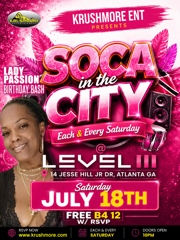 KrushmoreATL's tweet photo. SOCA IN THE CITY hosted by LADY PASSION
FREE ALL 12 w/TICKET
Sat Jul 18th @ LEVEL III 
 https://t.co/8Xd9FsEShA https://t.co/AUex0R2YRl