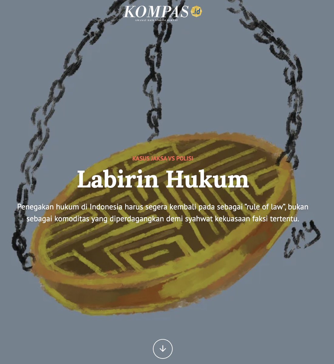dosenhukumnotes's tweet photo. bangun tidur ku terus solat. Tidak lupa mengecek HP. Saya liat ada notif artikel dari Kompas berjudul "Labirin Hukum" yang ditulis oleh Prof. Widodo Dwi Putro, kolega dosen almarhum bapak saya dari Unram.

setelah saya baca, yang paling menarik dari drama Polri versus Kejaksaan, menurutnya, ternyata bukan siapa yang mengungguli atau tidak. Yang lebih menarik adalah mengapa hampir tidak ada yang percaya bahwa ini semata-mata soal penegakan hukum.

dan berikut saya rangkumkan dalam enam catatan:

1. kasus yang menyeret pimpinan lembaga penegak hukum memperlihatkan kelemahan desain penegakan hukum kita. Ketika seorang pejabat tinggi kejaksaan menjadi tersangka, muncul pertanyaan, siapa yang akan menuntutnya secara independen?

2. secara struktural, jaksa yang harus menyusun dakwaan berada dalam garis komando yang sama dengan pihak yang diperiksa. Di sinilah kepentingan hukum berpotensi berbenturan dengan loyalitas birokratis.

3. akibatnya, publik tidak lagi fokus memperdebatkan unsur tindak pidana atau alat bukti. Perhatian justru bergeser pada spekulasi politik, pertarungan institusi, dan konflik kepentingan di balik layar.

4. terdapat beberapa pembacaan yang berkembang di ruang publik, mulai dari serangan balik antarpenegak hukum, pertarungan faksi politik, proxy war antaroligarki, hingga keterlibatan aktor keamanan lain dalam perebutan pengaruh.

5. benar atau tidaknya seluruh spekulasi itu bukan poin utamanya. Yang lebih penting adalah hilangnya kepercayaan publik terhadap narasi penegakan hukum yang murni dan netral.

6. ketika masyarakat lebih mudah mempercayai teori politik daripada proses hukum, yang sedang mengalami krisis bukan sekadar institusi penegak hukum, melainkan gagasan rule of law itu sendiri.

***
jadi mengapa kita seringkali sinis? 

mungkin karena penegakan hukum terlalu sering hadir dalam momen-momen politik. Sehingga, publik sulit membedakan mana hukum sebagai instrumen keadilan, dan mana hukum sebagai instrumen pertarungan kekuasaan.

sumber: https://t.co/eRaNEiz7LW