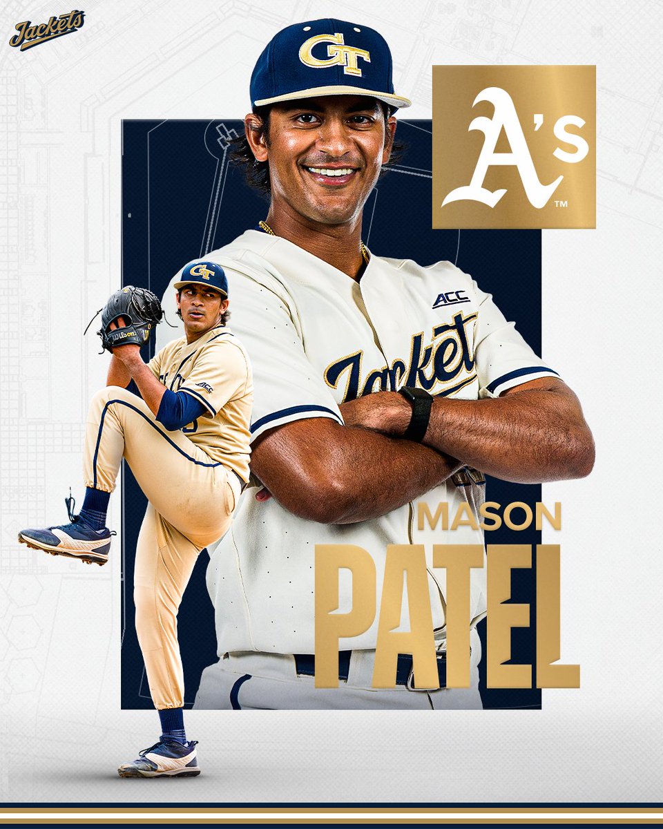 GTBaseball's tweet photo. Patel is headed to the A's!
@Mason_Patel has signed a contract with the @Athletics!
#StingEm๐ x #ProJackets https://t.co/ASvB3zJkqx