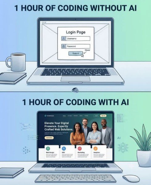 SACR045's tweet photo. The difference is clear 😜

#webdevelopment #coding #AI https://t.co/Yv5X9sIZ8Y