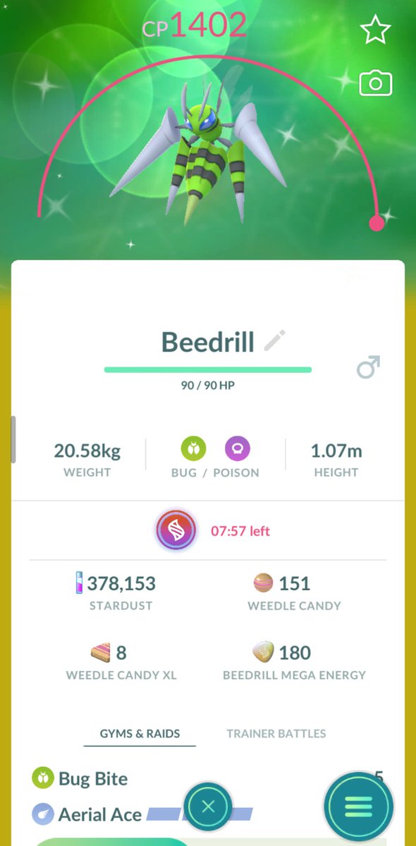 haydenred5's tweet photo. Did the Mega Raid tutorial and caught the free beedrill AND IT WAS SHINY?
#pokemongo10 https://t.co/iz83FlANWI