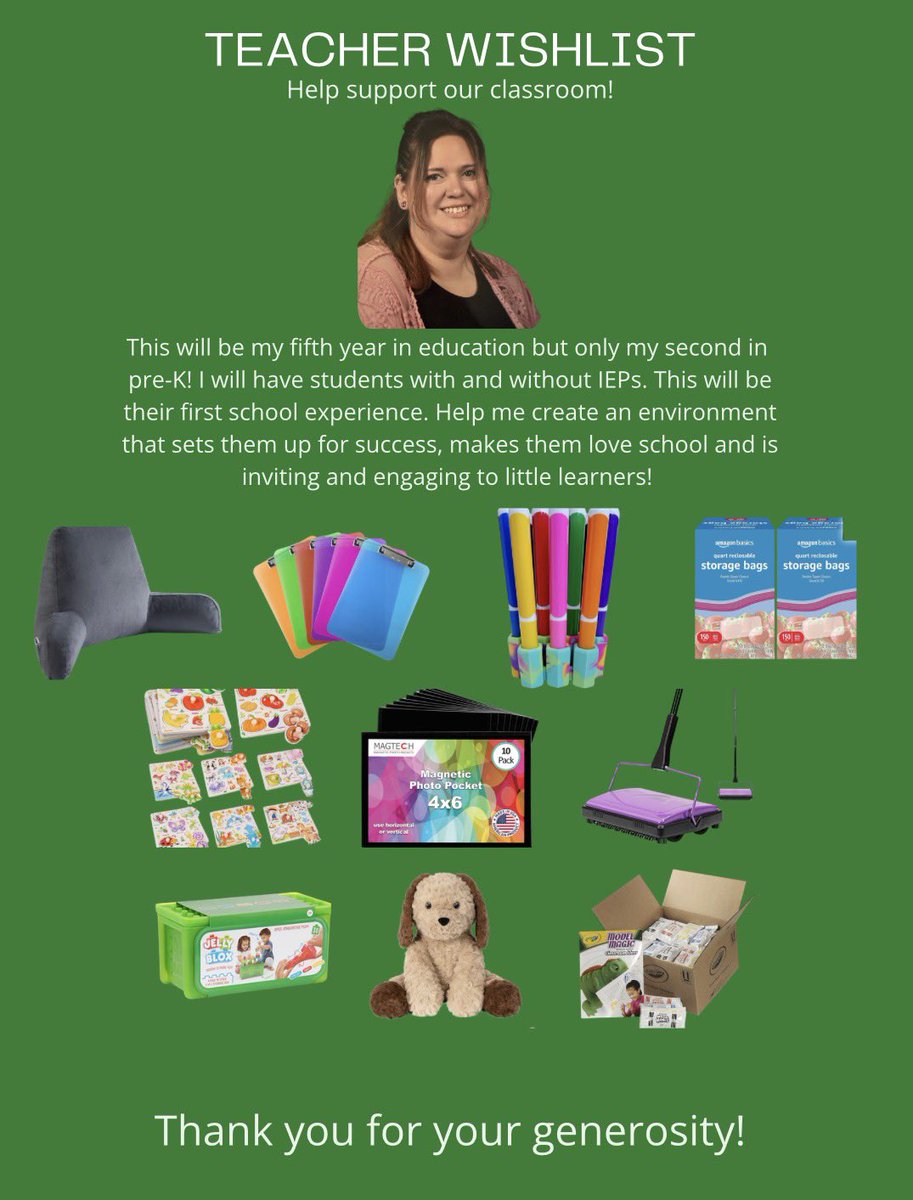 taylorgrace115's tweet photo. @svanwitz 14 items to go on my wishlist for my pre-K class! 

https://t.co/JLaobJkrxj https://t.co/HSaRx4WEB9
