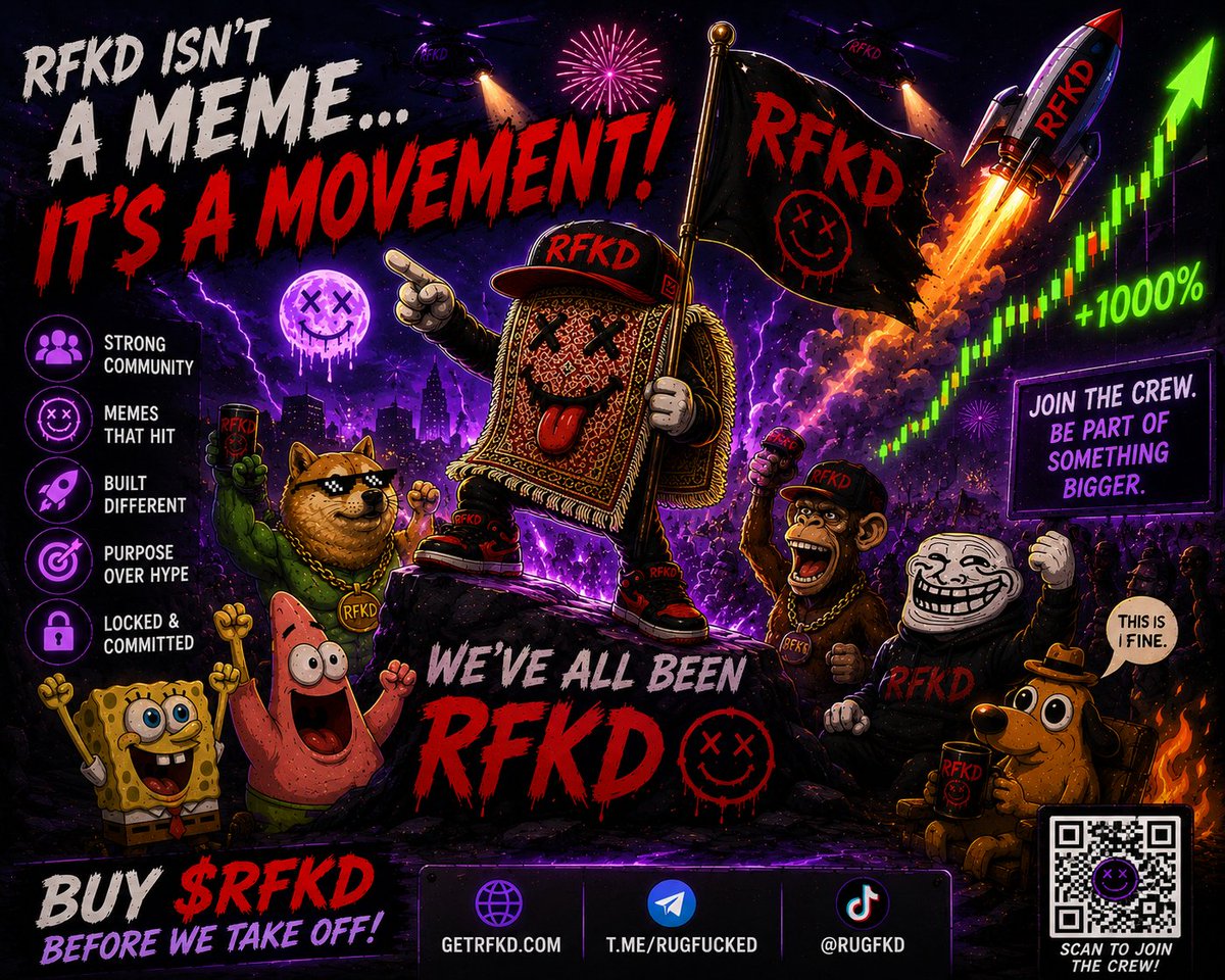 BillyFont's tweet photo. 💀 Every degen has a story.

Some bought the top.
Some got rugged.
Some never gave up.
That's why Ruggy exists.
Welcome to the crew.

We've All Been $RFKD.

🌐 https://t.co/mXAovKoaKg

#RFKD #Ruggy #CryptoTok #Memecoin #Solana #Degen #Pepe #Wojak #Trollface #MemeTok #CryptoCommunity #Web3‌‌