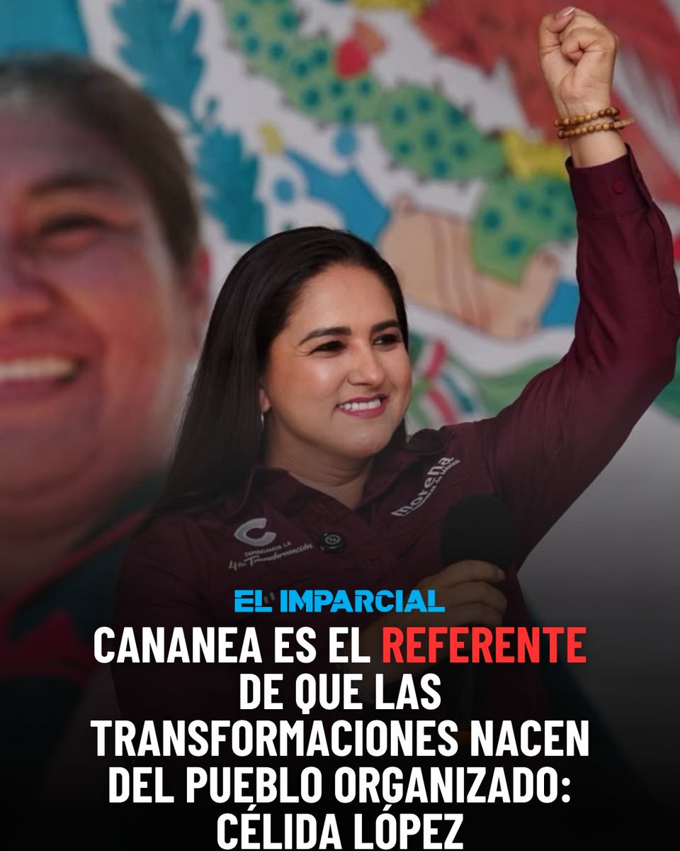 elimparcialcom's tweet photo. 🏛️ Célida López llama en Cananea a fortalecer la organización ciudadana y la Cuarta Transformación

📍 Durante una asamblea informativa en Cananea con jóvenes, mujeres profesionistas, militantes y simpatizantes de Morena, Célida López Cárdenas (@CelidaLopezc) afirmó que la historia del municipio demuestra que las grandes transformaciones surgen del pueblo organizado y de quienes mantienen la lucha por la justicia. Asimismo, convocó a fortalecer la organización ciudadana y defender los avances de la Cuarta Transformación en Sonora.

⛏️ En el encuentro destacó el legado de los mineros jubilados y activos de Cananea, representados por Sergio Vásquez Villarreal, presidente de la Asociación de Mineros Retirados de la Sección 65, al señalar que su defensa de los derechos laborales ha convertido al municipio en un referente nacional de organización social. También expresó que mujeres y jóvenes son parte fundamental del presente y la continuidad del proyecto encabezado por la presidenta Claudia Sheinbaum y el gobernador Alfonso Durazo.

🤝 Célida López reiteró que recorrer Sonora implica escuchar y organizar a la ciudadanía desde el territorio, y señaló que Cananea representa un ejemplo de unidad y organización. En la reunión también participaron Zar Martínez, coordinador de Morena en Cananea; Janet Campa, dirigente municipal del Partido Verde Ecologista de México; y Mario Sánchez, representante del Partido del Trabajo.

#Cananea #Sonora #Morena