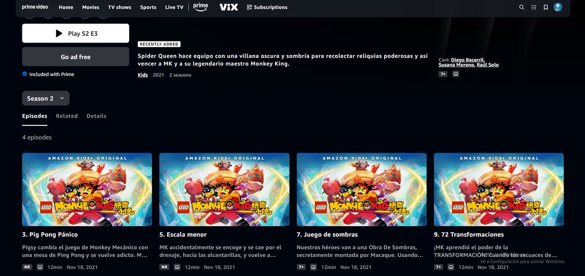 MonkieKidNews's tweet photo. 🇲🇽 MEXICAN MK FANS, ¡VAMOS! Four episodes of Season 2 have been added to Amazon Prime Video MX with Latin Spanish dubbing. It’s unclear when this was produced, if S3+ is coming, and why it’s only these episodes, but we’re hoping a full release of the season will be coming up soon https://t.co/HdsC8720TE