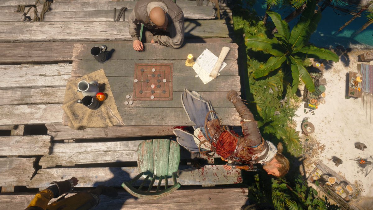 e86cf71f90494eb's tweet photo. @assassinscreed black flag resynced is so fking broken lol i was killed while i was playing table game https://t.co/izkuPumhJN
