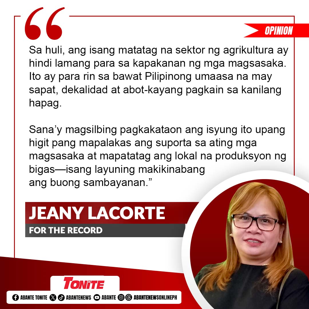 AbanteTonitePH's tweet photo. #ForTheRecord ni Jeany Lacorte ngayong Hulyo 13, 2026.
Basahin buong teksto: https://t.co/obTX6GHZRP https://t.co/A6AQE5d1Xr