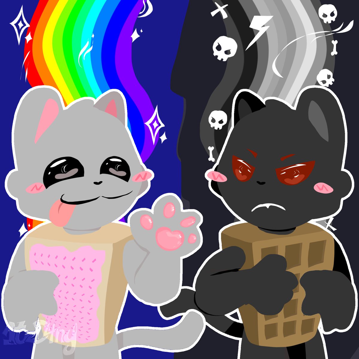 1tzD4ny's tweet photo. Nyan cat!!  !!tac nayN https://t.co/UmBck2Y76z