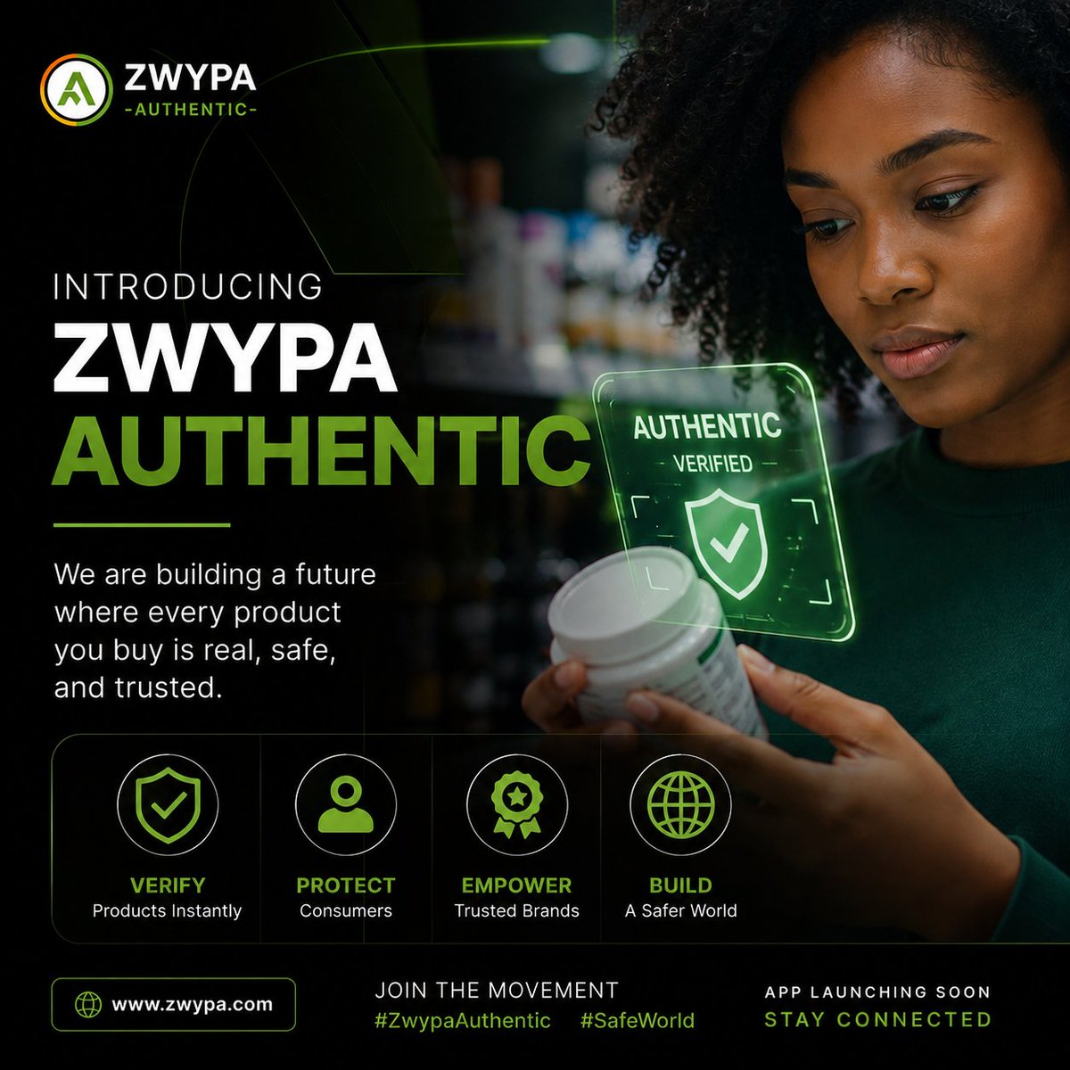authentic_ZWY's tweet photo. Every product has a story. The question is,can you trust it?

Zwypa Authentic is building a future where consumers verify what they buy, brands protect what they create.

Powered by innovation and the $ZWY ecosystem.🌍💚
The journey begins here.🚀
#ZWY #Web3‌‌ 
 
LAUNCHING SOON🚀 https://t.co/JYj7ZOFJm7
