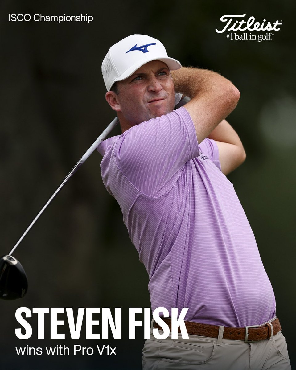 Titleist's tweet photo. .@Steven_fisk gained over seven shots on the field from tee to green with his #ProV1x en route to victory at the ISCO Championship. 🏆
#1ballingolf https://t.co/yL1zWFLAQY