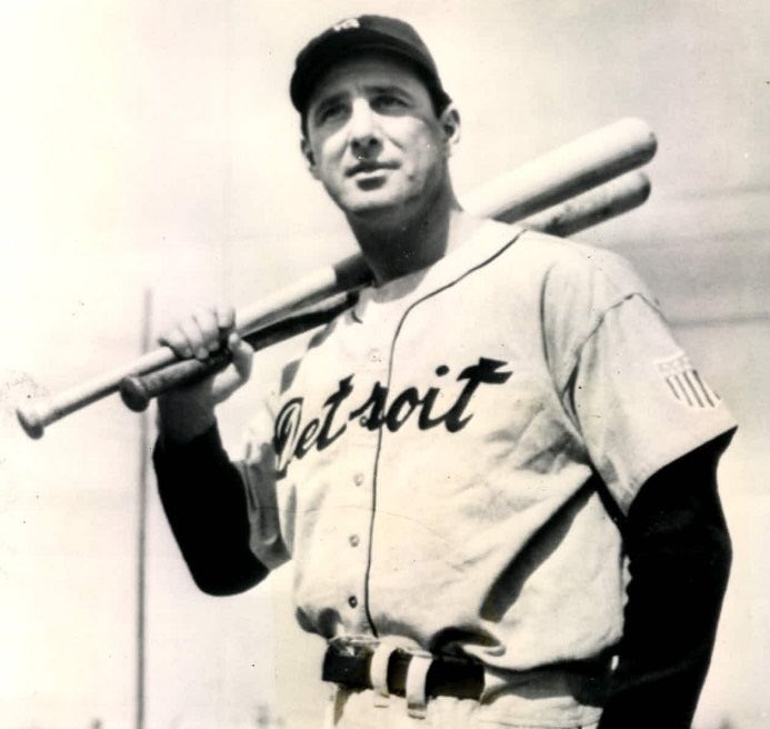 aaronemerson09's tweet photo. My grandpa’s favorite player. Hank Greenberg. Lifetime 1.017 OPS. In 1937 he had 184 RBI. The next year hit 58 HR. Wish I was able to hear baseball stories from my Grandpa (he saw Babe Ruth play in Detroit as a kid). He died when I was young. Tigers baseball runs in my blood. https://t.co/87PvMccqJi