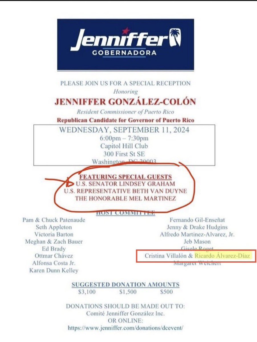 chimeraelf's tweet photo. This “joke” by Lindsey Graham is why I need *alleged* supporters of US statehood for Puerto Rico to explain why Graham, who vociferously stumped against PR statehood, was the top-billed featured guest of *alleged* “pro-statehood” governor Jenniffer González’s 2024 DC fundraiser. https://t.co/Fy0nKTmUy3