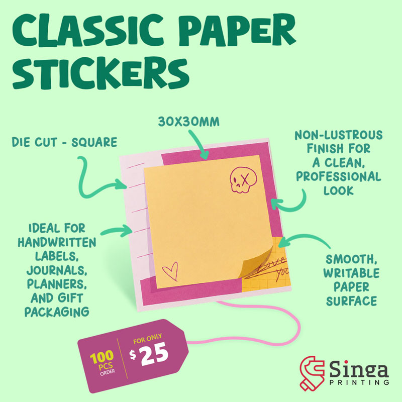 SingaPrinting's tweet photo. Brand it. Label it. Pack it. ๐ฆ
These 30 ร 30 mm classic paper stickers are easy to write on and made for everyday business use.
Order 100 pcs for S$25 ๐ https://t.co/BzsB9wX6BF
#customstickers #paperstickers #writablestickers #stickerprinting #PrintedBySingaPrinting https://t.co/kkHSLF8HoD