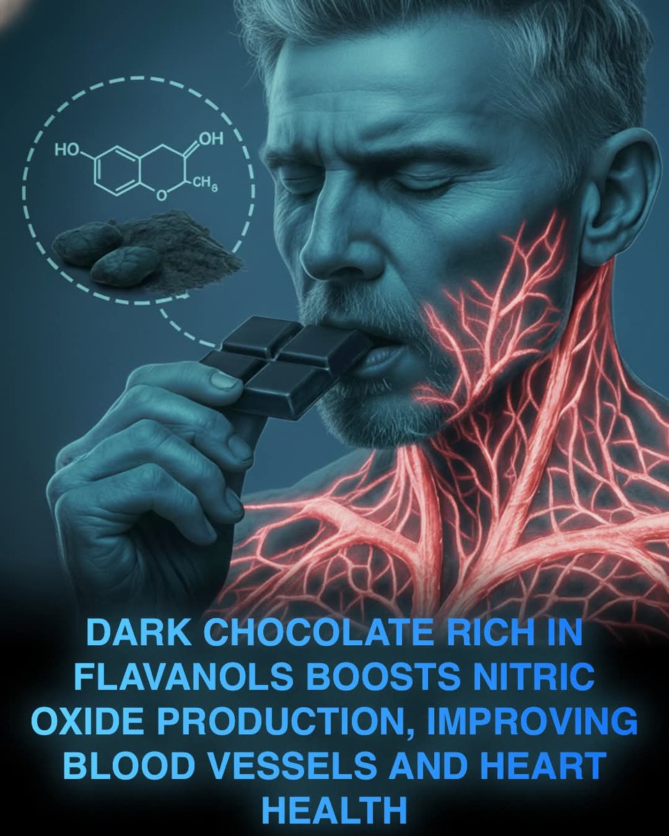 SmartScience's tweet photo. A daily dose of dark chocolate lowers blood pressure and protects arteries.

A large review led by researchers at the University of Surrey suggests that flavan-3-ols—natural compounds found in tea, cocoa, dark chocolate, apples, and grapes—can modestly lower blood pressure and support vascular health. Analyzing data from 145 randomized controlled trials, the team found that regular intake of flavan-3-ol–rich foods led to meaningful reductions in blood pressure, particularly among people with elevated or high readings. In some participants, the magnitude of blood pressure reduction was comparable to that achieved with certain blood pressure medications, underscoring the potential of diet as an adjunct tool in cardiovascular prevention and management.

Beyond blood pressure, flavan-3-ols were shown to improve endothelial function, enhancing the performance of the inner lining of blood vessels independently of any change in blood pressure. This suggests broader cardiovascular benefits, such as better regulation of blood flow and reduced vascular strain. Lead author Professor Christian Heiss emphasized that while these findings are promising, flavan-3-ol–rich foods should not replace prescribed treatments or professional medical advice. Instead, modest daily amounts of tea, dark chocolate, apples, or cocoa powder may be a practical and enjoyable addition to a balanced diet, supporting heart health as part of an overall healthy lifestyle, especially in individuals at higher cardiovascular risk.

Reference

University of Surrey. (2025). Flavan-3-ols and blood pressure: Findings from randomized controlled trials. University of Surrey.