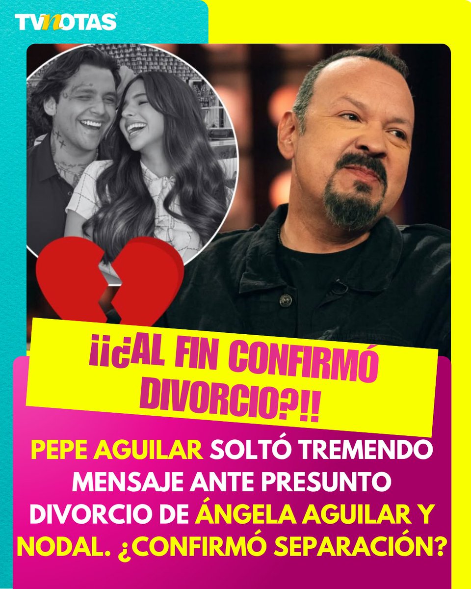 TVNotasmx's tweet photo. ¡¡¿AL FIN LO CONFIRMÓ?!! 💔👉 https://t.co/3jGgNjsGlC
Pepe Aguilar rompió el silencio sobre Ángela y Nodal https://t.co/c6PLtOaFAV
