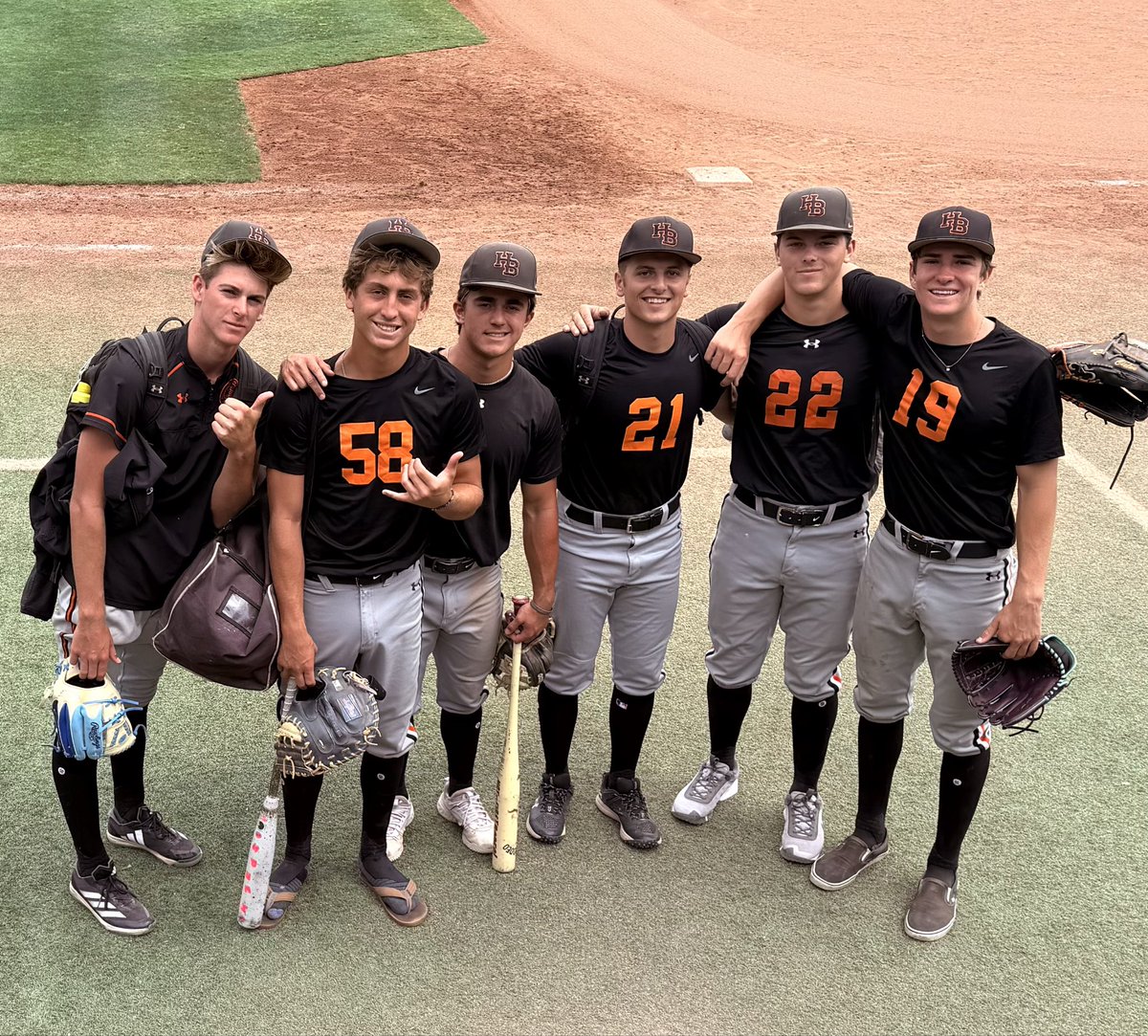 cathybyrd_'s tweet photo. These boys just wrapped up their final summer @HBHS_basebll season and are getting ready to launch into their senior year! Thank you baseball for these great friendships and for precious memories that will last a lifetime. 🧡🖤⚾️ https://t.co/KQvQAJb5df