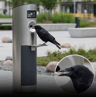 TetuwanA's tweet photo. スウェーデンでは、カラスがゴミを食べ物と交 換できるプログラムを開始し、それが彼らを小 さな都市の清掃者に変えてしまった。 https://t.co/xdKr6udZRc