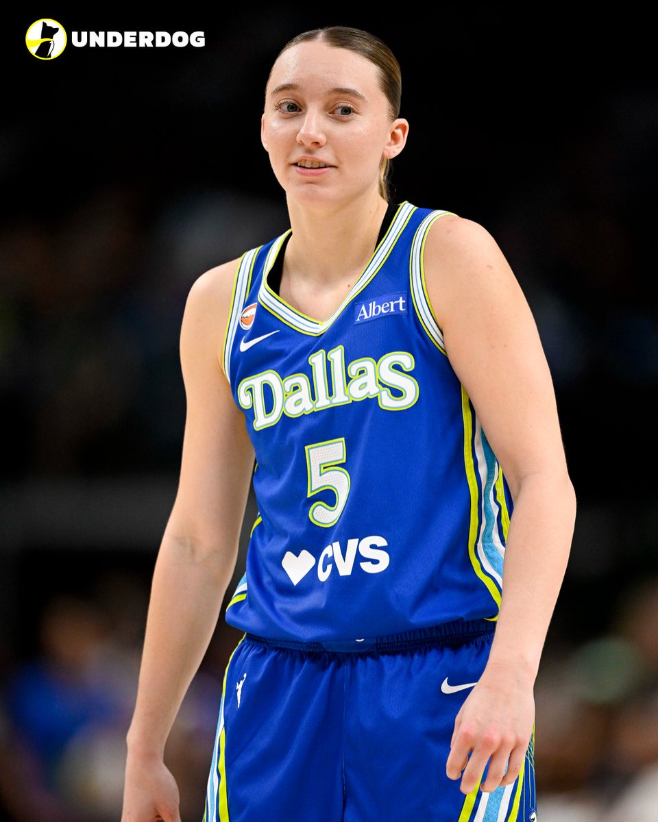 UnderdogWNBA's tweet photo. Paige Bueckers over Wings' 5-game win streak:

23.6 PPG
7.4 APG
5.8 RPG
52% FG

22 PTS, 11 AST, 1 TO in a win over the Sky tonight. https://t.co/zSeeqnIA1q