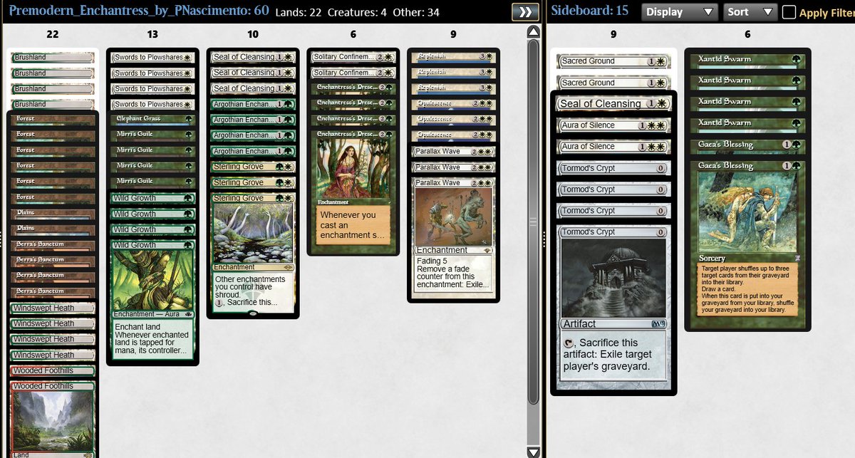 sapro31's tweet photo. Haven't played much the last few months, so I needed some QPs for the Showcase. Decided to jump into the Midnight Premodern Challenge and ended up winning it undefeated🏆
Played GW Enchantress the deck felt amazing and very well positioned against the top decks.  
@fireshoes https://t.co/8dSKHdOs4P