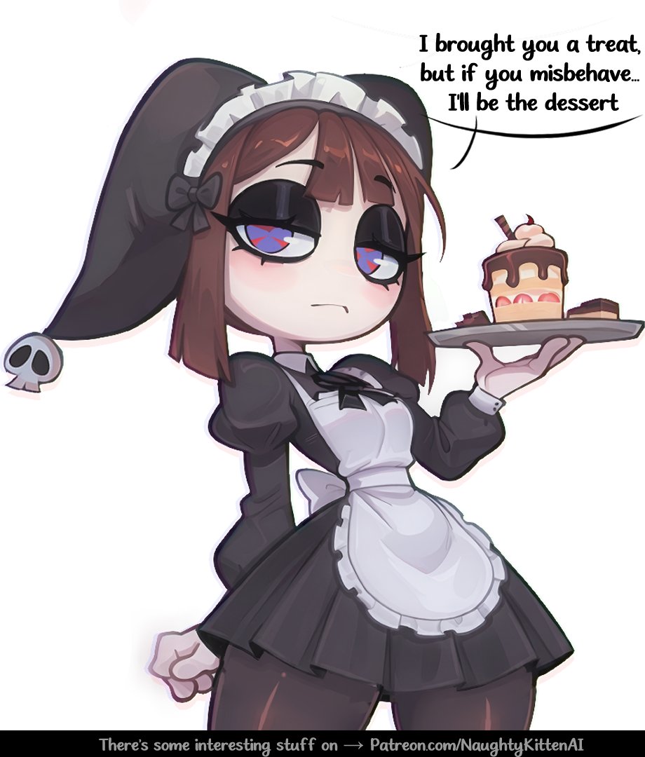 naughtydoggyAI's tweet photo. Goth Pomni, your maid at your service! https://t.co/iMIbjDD5H2