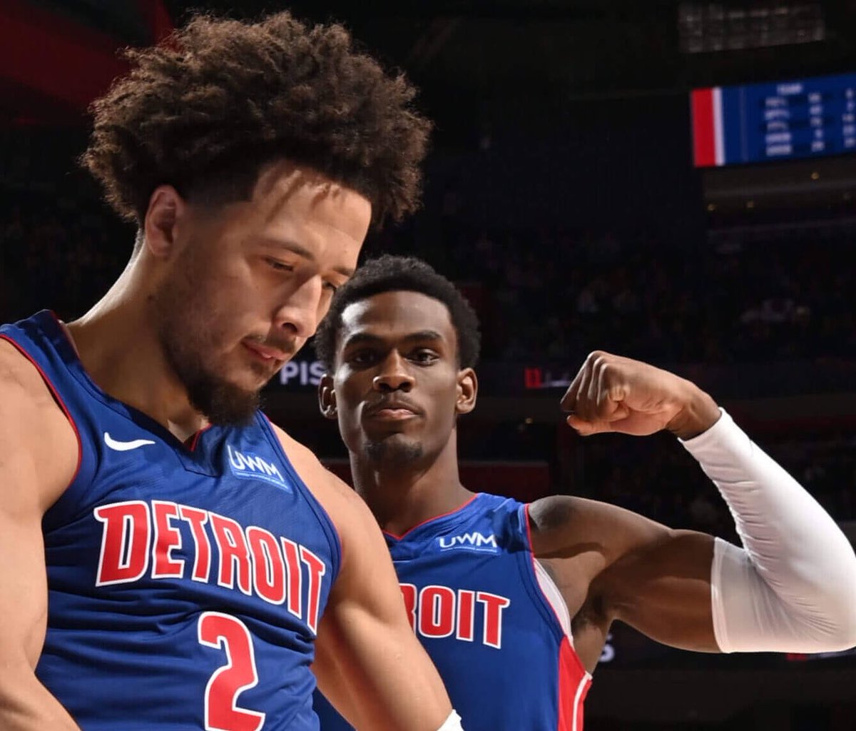 esidery's tweet photo. The Pistons’ projected rotation next season:

Starters: Cade Cunningham, Duncan Robinson, Ausar Thompson, John Collins, Jalen Duren

Bench: Ebuka Okorie, Daniss Jenkins, Isaiah Joe, Chaz Lanier, Kevin Huerter, Gary Harris, Ron Holland, Taurean Prince, Javonte Green, Paul Reed https://t.co/EbldhvWkPO